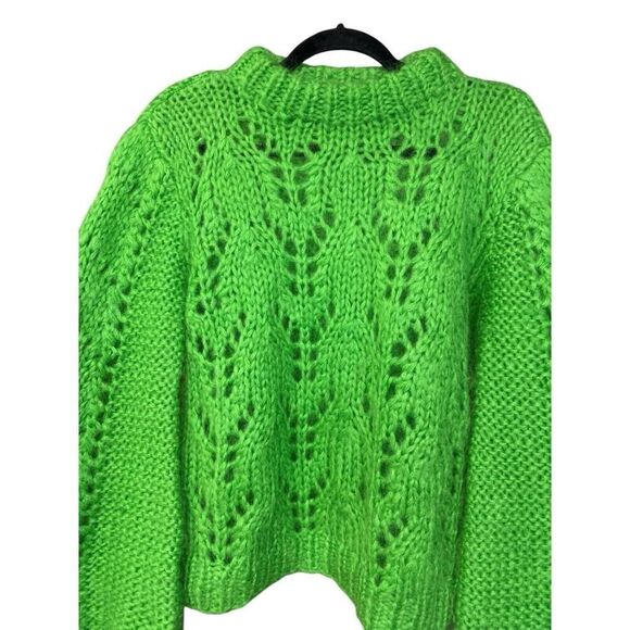 GANNI THE JULLIARD MOHAIR PULLOVER - CLASSIC GREEN Sweater Large - Picture 6 of 14
